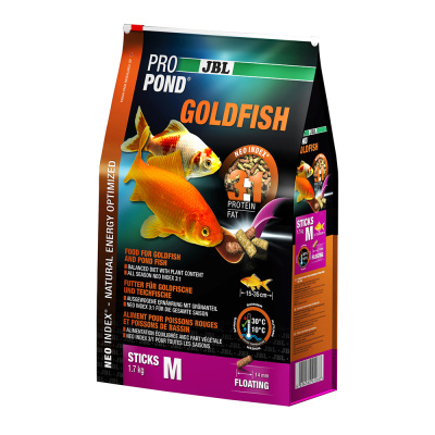 JBL ProPond Goldfish M - Осн корм д/золот рыб 15-35 см, плав палочки 14 мм, 1,7 кг/12 л